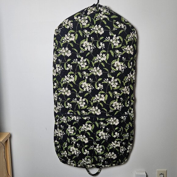 Vera Bradley Garment Bag Jasmine Floral Black White Green Retired 2003 Cottage - Picture 1 of 16